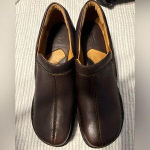 Born Shoes Women’s 11 Brown Leather Clog Loafer Slip On Mules  NWOT